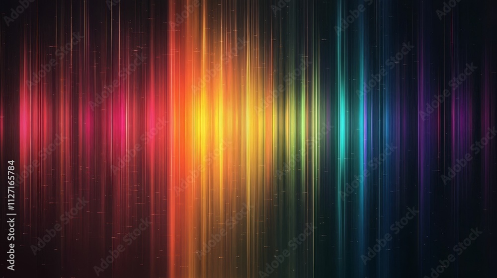 Vertical, colorful light streaks on dark background. Vertical, colorful light streaks on dark background.