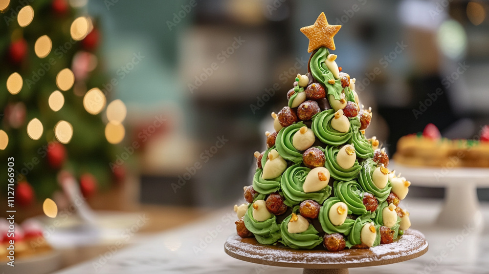 christmas tree make from sweet in cafe