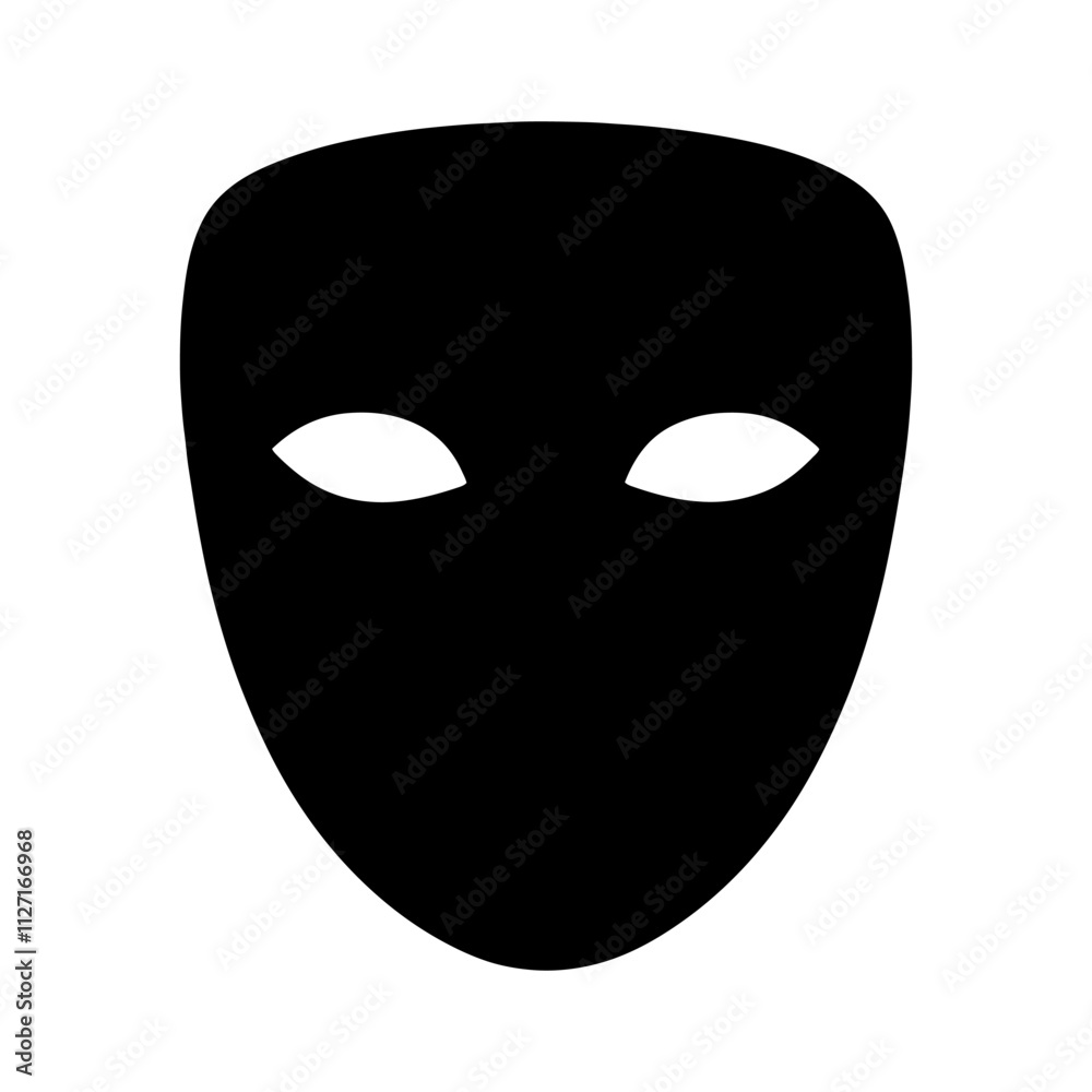 Theatre mask silhouette vector illustration design on white background. Theatre mask silhouette vector illustration design on white background.