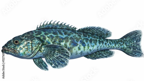 lingcod, ling cod, Ophiodon elongatus, buffalo cod, cultus cod, Hexagrammidae, Chordata, Actinopterygii, Ophiodon Type 15
