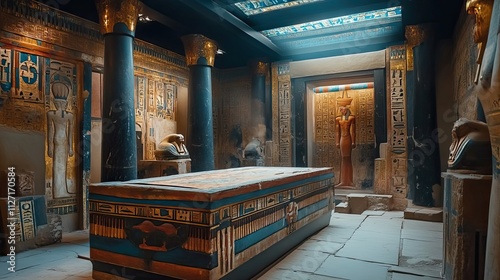 A Reconstructed Interior of an Ancient Egyptian Tomb