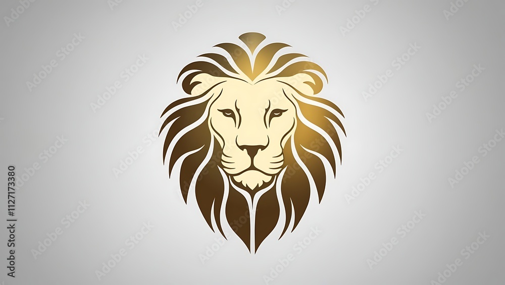 Majestic Lion Head Golden Mane Artistic Design Majestic Lion Head Golden Mane Artistic Design