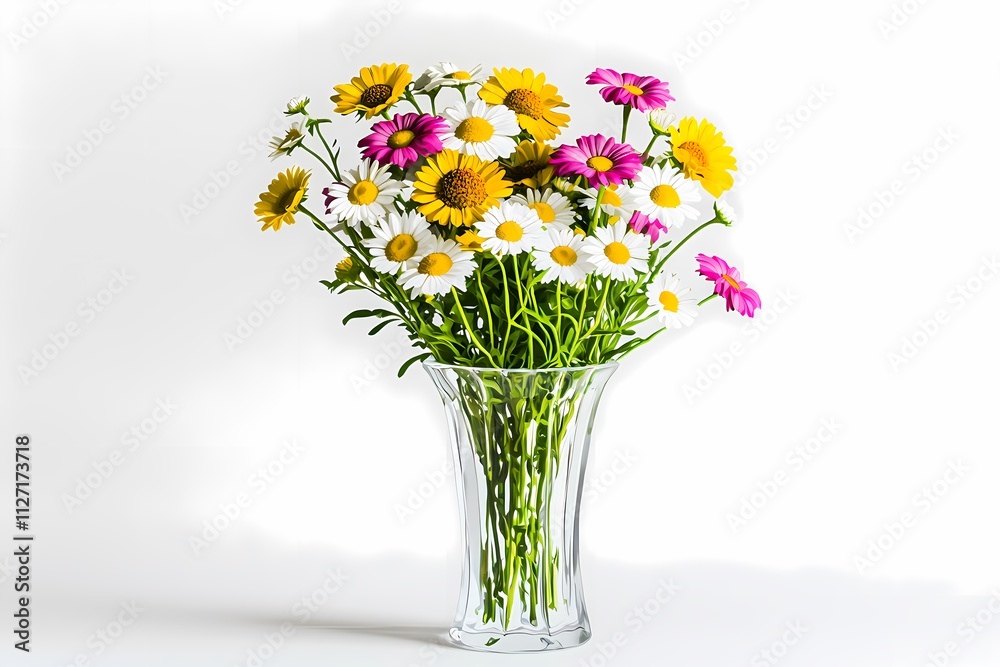 Bright and Cheerful Floral Arrangement in Clear Glass Vase Bright and Cheerful Floral Arrangement in Clear Glass Vase