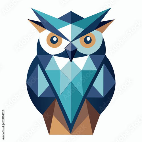 Geometric Polygonal Owl with Minimalist Typography photo