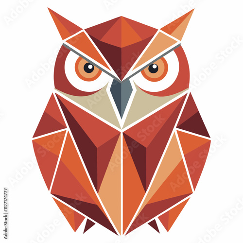 Geometric Polygonal Owl with Minimalist Typography
