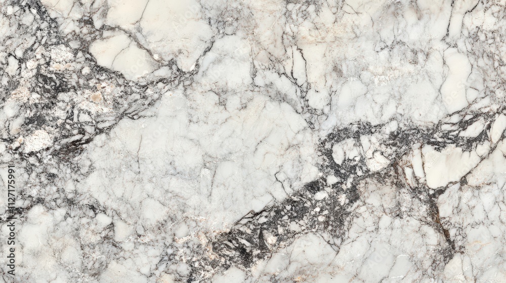 Fototapeta premium Beautiful marble surface showcasing intricate patterns and textures with a blend of white and grey tones