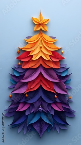 Christmas Balls, Garlands, Tree and Decorations, Santa Claus, Formed With Paper Cut Art, Abstract Image, Texture, Pattern Background, Wallpaper, Cover and Screen of Smartphone, PC, Laptop