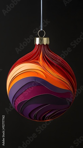 Christmas Balls, Garlands, Tree and Decorations, Santa Claus, Formed With Paper Cut Art, Abstract Image, Texture, Pattern Background, Wallpaper, Cover and Screen of Smartphone, PC, Laptop