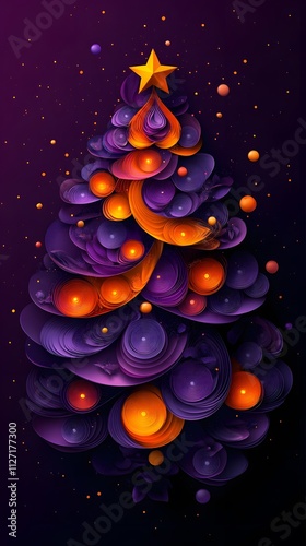 Christmas Balls, Garlands, Tree and Decorations, Santa Claus, Formed With Paper Cut Art, Abstract Image, Texture, Pattern Background, Wallpaper, Cover and Screen of Smartphone, PC, Laptop