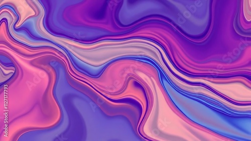 Abstract purple, pink, and blue liquid marble texture background.