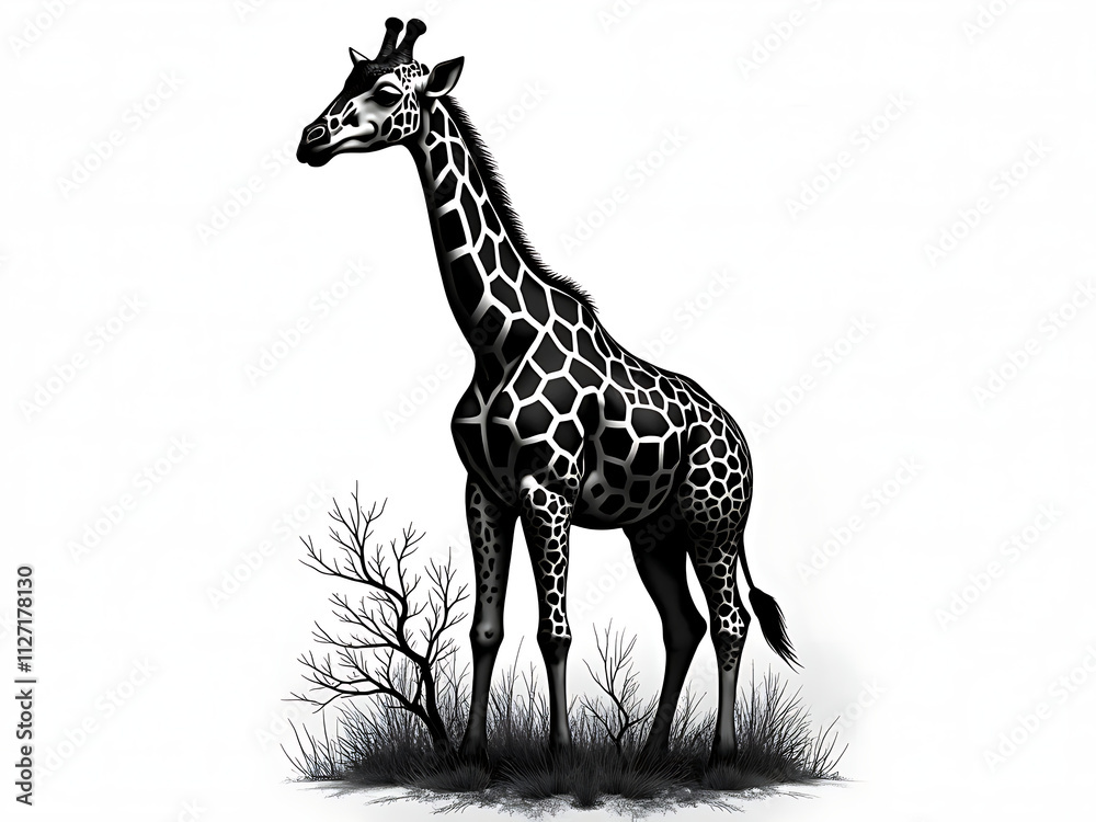 Naklejka premium giraffe illustration