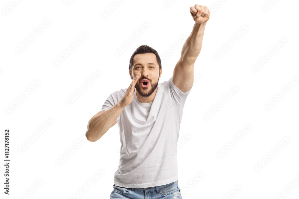 Fototapeta premium Young man shouting