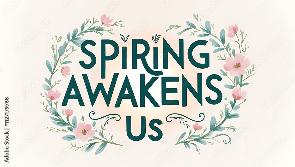 Fototapeta premium Spring Awakens Us Floral Heart Design