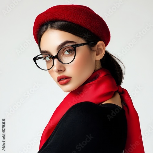 Mysterious Woman Detective Wearing Glasses, Sleuth,  Inspector, Generative, AI