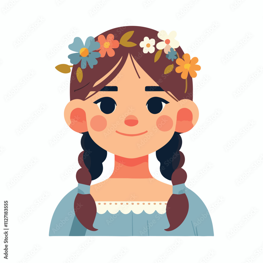 Vector of a charming and cute child with stylish clothes Vector of a charming and cute child with stylish clothes