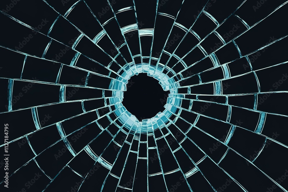 Fototapeta premium broken glass texture with a hole shape