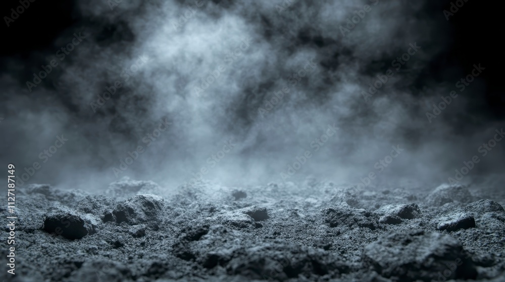 Dark Smoky Rocky Terrain Background Grunge Mysterious Textured Surface Dark Smoky Rocky Terrain Background Grunge Mysterious Textured Surface