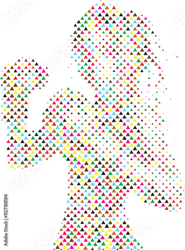 A silhouette vector from colorful shape of a boxer athlete exercise routine