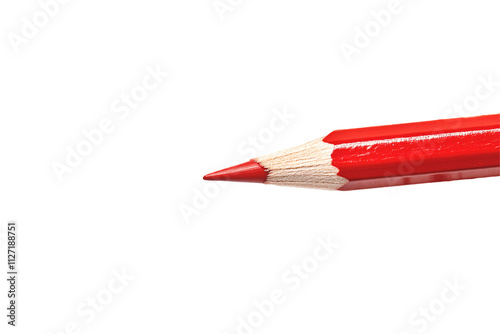 a close up of a red pencil