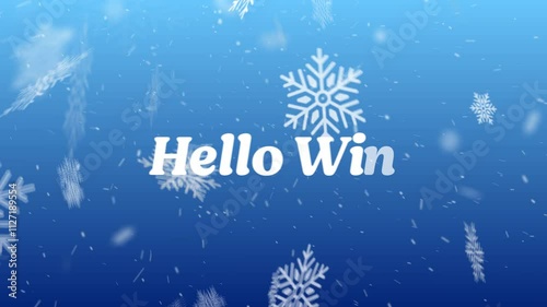 Animated Christmas background with snowflakes and text. Abstract video background, winter, snowflakes