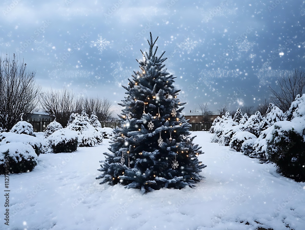 Merry and happy new year greeting background .Winter landscape with snow and trees Merry and happy new year greeting background .Winter landscape with snow and trees