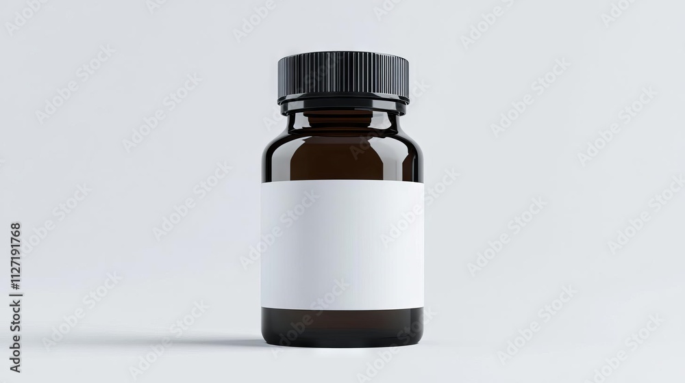 Amber Bottle Mockup, Blank Label Amber Bottle Mockup, Blank Label