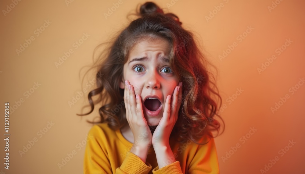Pretty woman's expression on a color background. A spectacularly lifestyle wallpaper. Pretty woman's expression on a color background. A spectacularly lifestyle wallpaper.