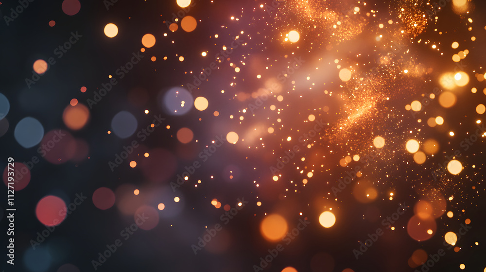 Fototapeta premium Abstract Golden Lights Sparkles Bokeh Background
