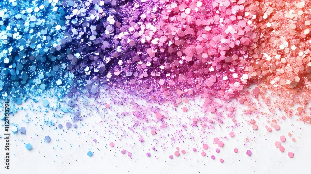 Fototapeta premium pastel color glitter scaterred isolated on white background