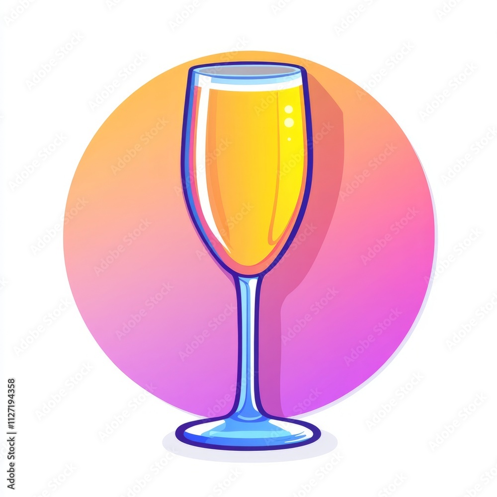 Colorful Sparkling Drink in a Glass Colorful Sparkling Drink in a Glass
