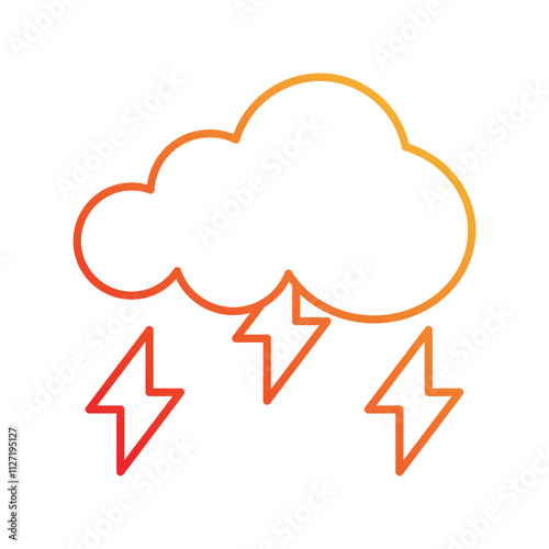 strom gradient icon with white background vector stock illustration