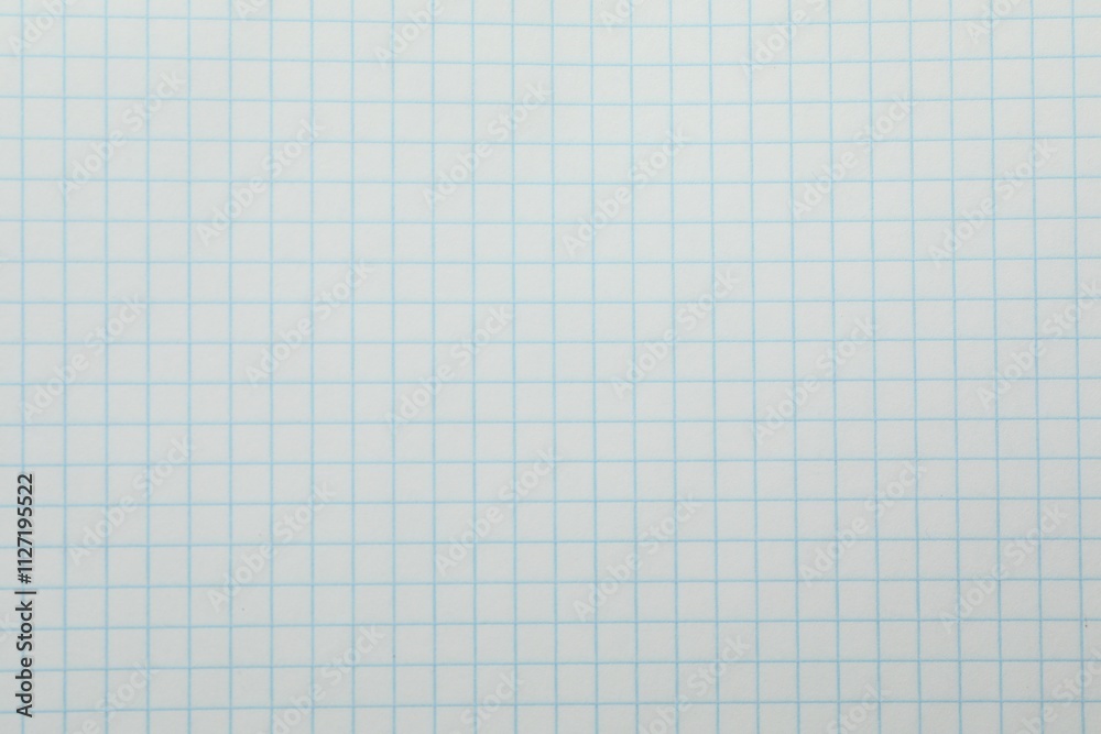 Checkered copybook sheet as background, top view. School stationery Checkered copybook sheet as background, top view. School stationery