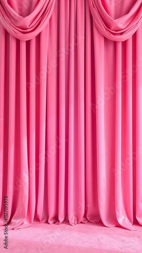 Pink velvet curtains backdrop.