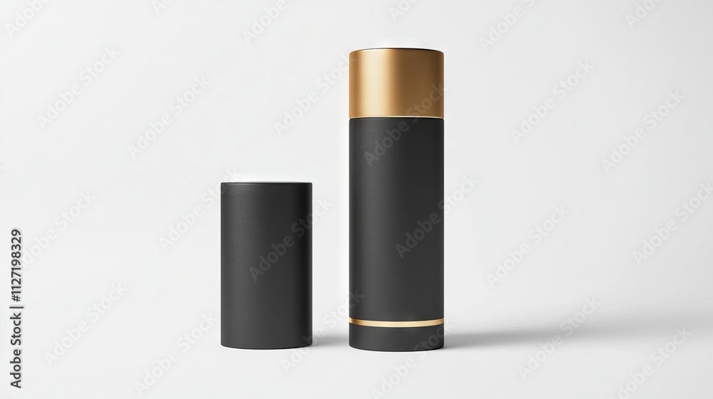 Black Gold Cosmetic Packaging Mockup