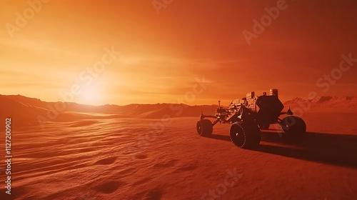 Martian Sunset: A Rover's Solitude on the Red Planet