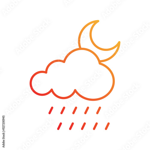 raining nihgt gradient icon with white background vector stock illustration
