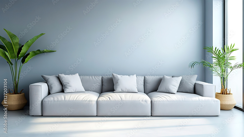Minimalist Interior Design Featuring Grey Sofa and TV Stand Minimalist Interior Design Featuring Grey Sofa and TV Stand