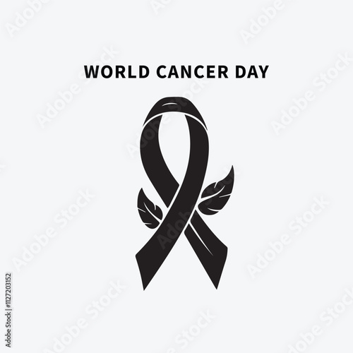 Black and white cancer ribbon vector perfect for awareness.Vector illustration