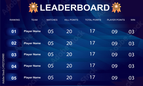 game leaderboard with abstract background vector