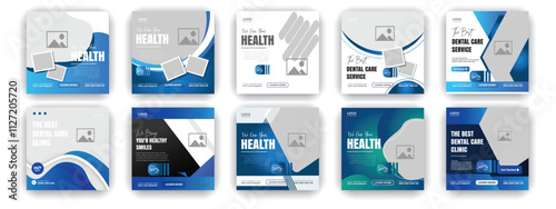 Professional medical healthcare service social media post template design