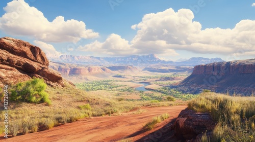 Scenic Glen canyon recreation area from Hite overlook in Utah. photo