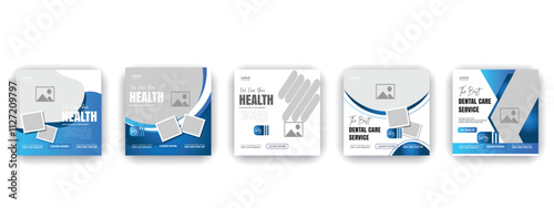 Professional medical healthcare service social media post template design