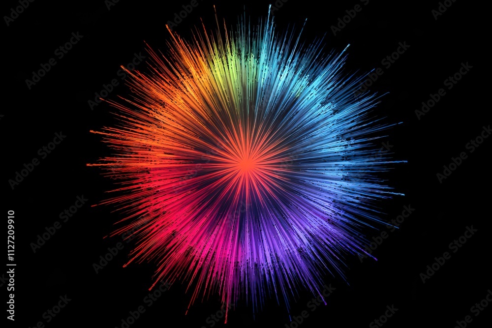 A vibrant and dynamic radial burst of colors A vibrant and dynamic radial burst of colors