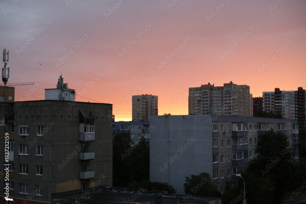 sunset over the city sunset over the city