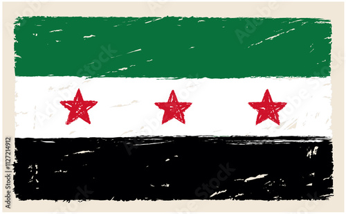 temporary syria flag in sketch style