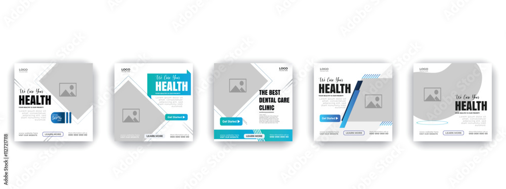 Professional medical healthcare service social media post template design Professional medical healthcare service social media post template design