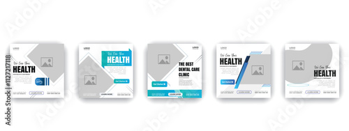 Professional medical healthcare service social media post template design