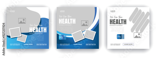 Professional medical healthcare service social media post template design