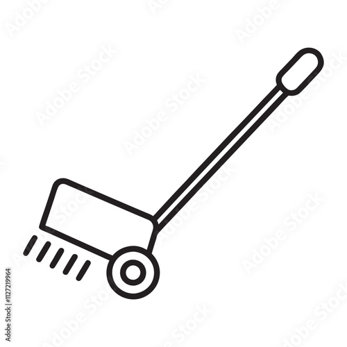 A silage cutter silhouette,line art icon vector illustration on white background.