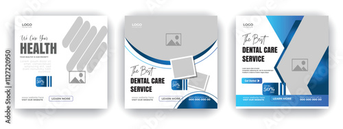 Professional medical healthcare service social media post template design